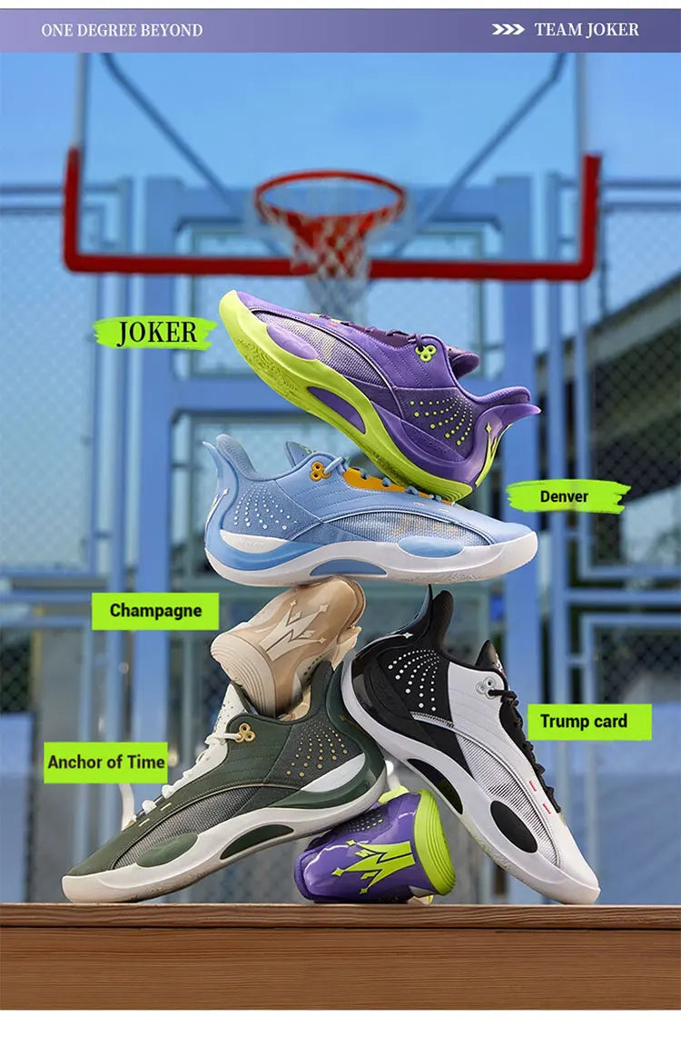 361 Degrees Team Joker Men Basketball Shoes Combat Rebound Anti-slip Wear-resistant CQT-QU!K Stable High-top Sneakers 572511105
