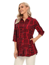 Unisex Plaid Loose-Fit Open-Front Casual Shirt