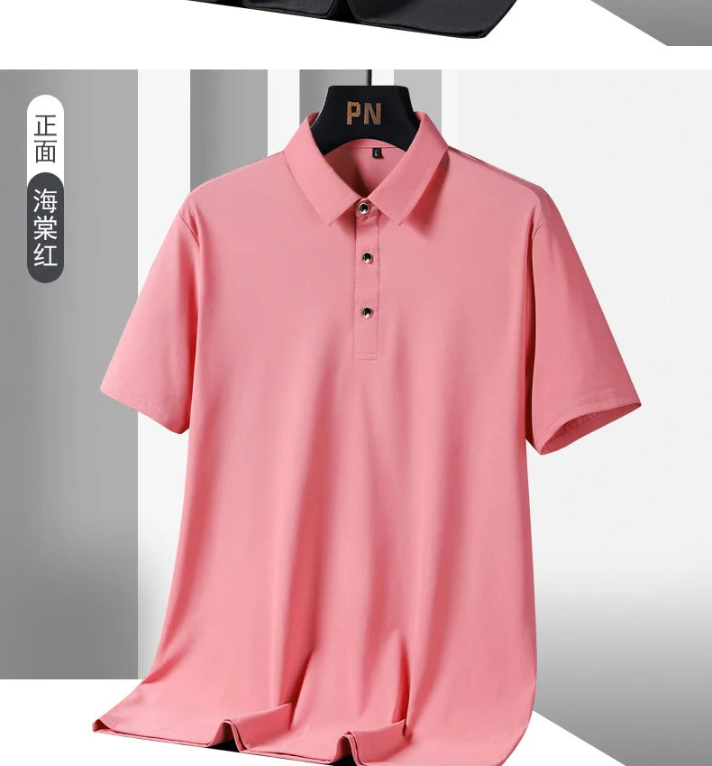 Men's Plus Size Ice Silk Polo Shirt – Quick Dry