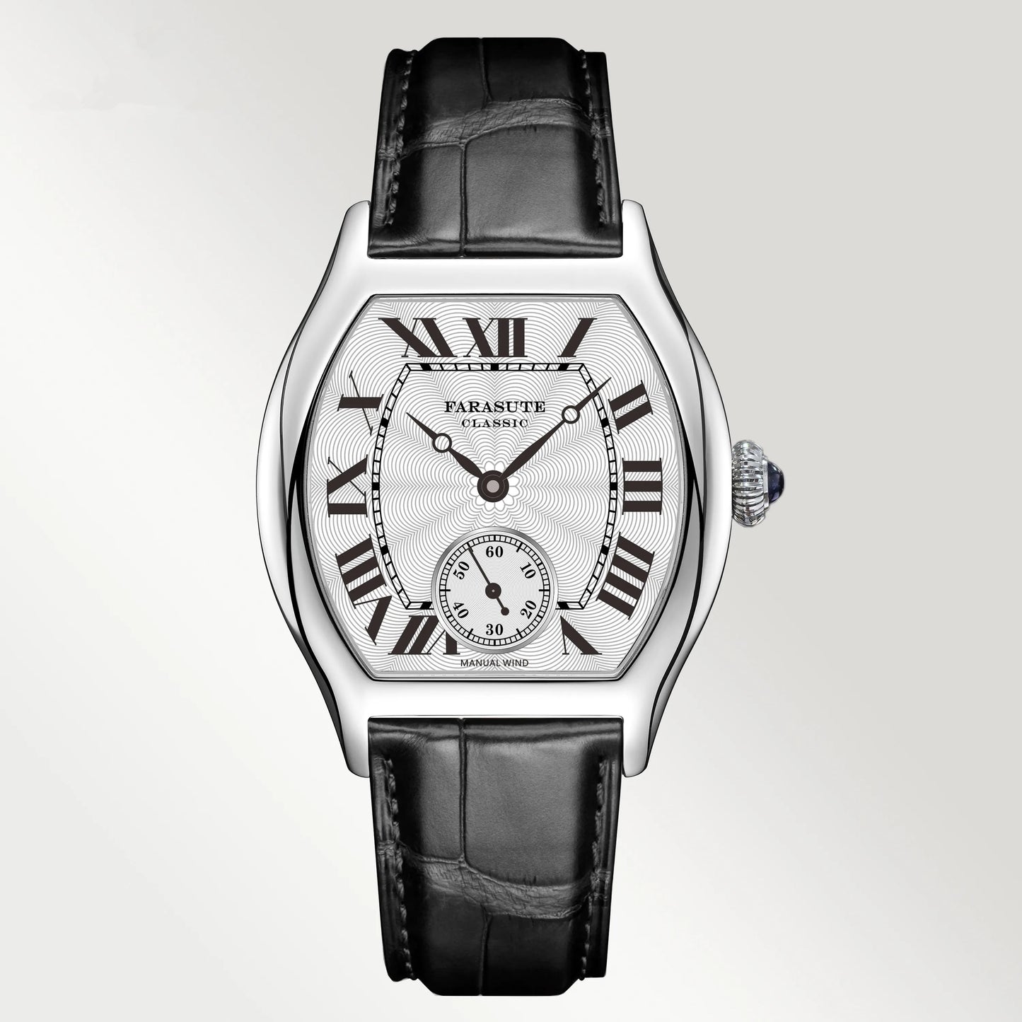 FARASUTE 36mm Retro Hangzhou Customized Manual Mechanical Movement Wristwatches Sapphire 5Bar Waterproof Watch Men Reloj Hombre