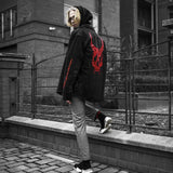 Skull Printing Denim Jacket Mens Harajuku Gothic Coats Vintage Halloween Clothes Spring Autumn Lightweight High Street Jacket