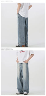 Retro Wide-Leg Baggy Denim Jeans – Unisex Straight Fit