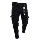 Men's Slim Fit Elastic Denim Cargo Joggers