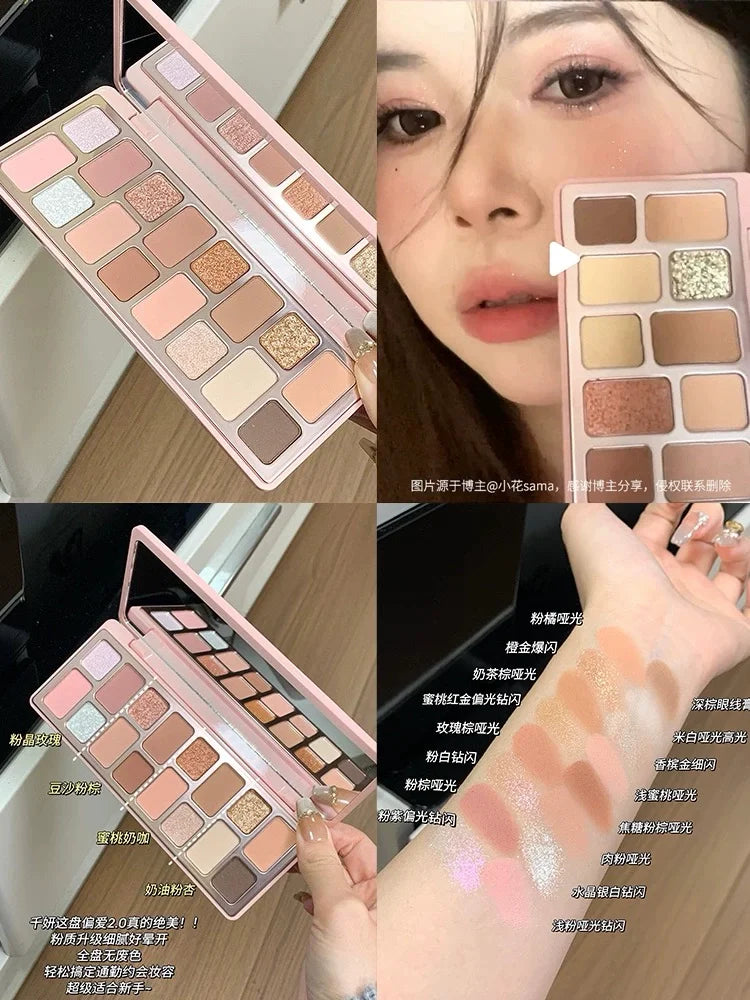 Qianyan Cheeryep 16 Color Eyeshadow Palette Glitter Chamelon Matte Pearlescent Flash Plate Cowherd Sequins