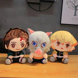 20cm Hot Japan Demon Slayer Plush Dolls Lovely Anime Kimetsu No Yaiba Kamado Tanjirou Nezuko Zenitsu Kyoujurou Toys Kids Gifts