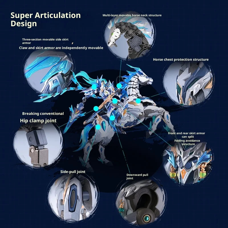 1/100 Motor Nuclear Mnp- Xh05a Zhao Yun With Mount Alloy Skeleton Super Mobile Guochuang Assembled Mech Model Room Decoration