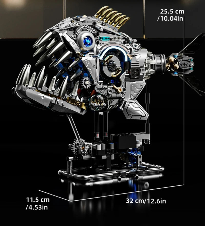 Mechanical Sea Animals Building Blocks DIY Movable Whale Octopus Manta Shark Piranha Creative Technical MOC Desktop Decor Gift