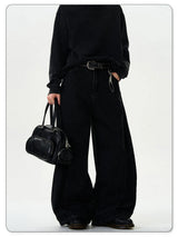 Men's Baggy Wide-Leg Curved Denim Jeans