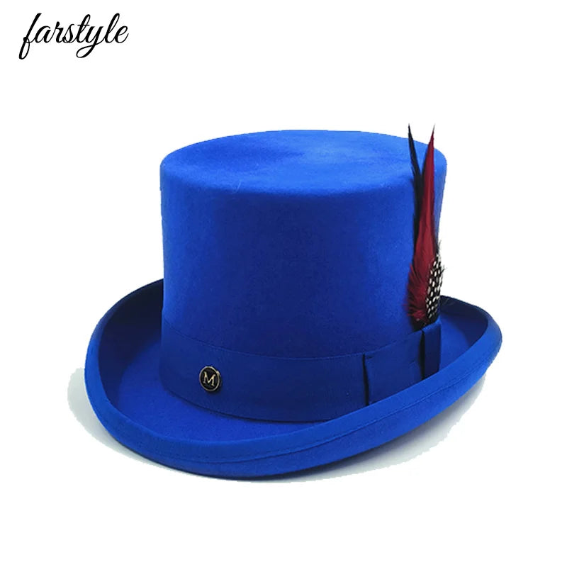 Men's Classic Wool Top Hat | Gentleman Magician Style