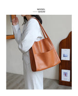 2025 New Women Bag Female Luxury Fashion Shoulder Bags Lady Soft 100% Cowhide Genuine Leather Niche Design Tote Bucket Handbag