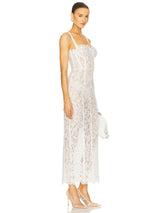 Elegant V-Neck Lace Maxi Dress