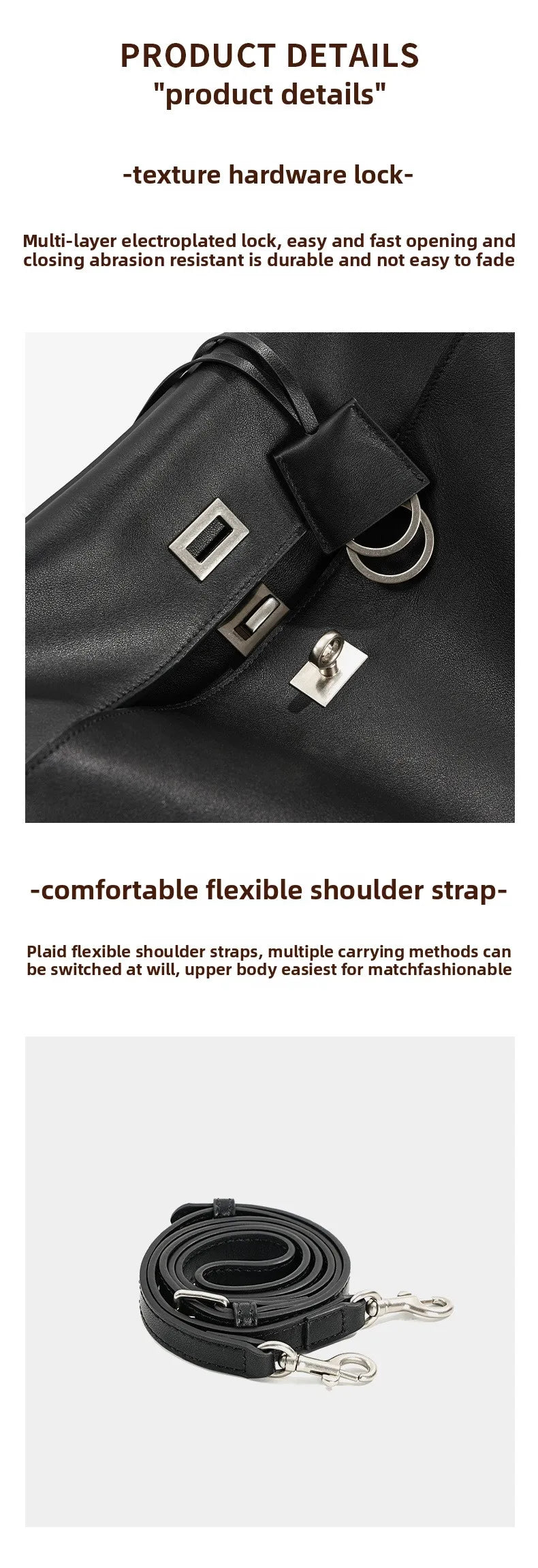 Large Capacity Women's Leather Handbag High-End Single Shoulder Crossbody Tote for Commuting