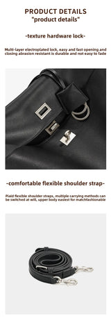 Large Capacity Women's Leather Handbag High-End Single Shoulder Crossbody Tote for Commuting