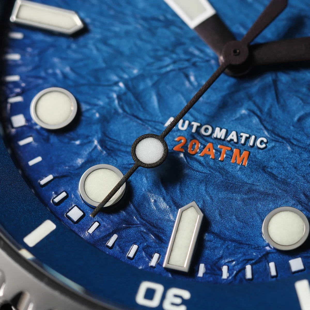 BERNY Automatic Diver Watch for Men Top Luxury Sapphire 316L Steel New Wave Dial 200M Waterproof Mechanical Diving Men's Watches