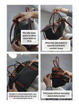Women's Nylon With Genuine Leather Zipper Tote Lightweight Soft Travling Bags Versatile Style Handbag Different Colors And Size