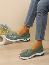 Comfort Women Closed Toe Mules Sandals Floral Embroidery Hollow Mesh Slip On Wedge Platform Lightweight Daily Walkin Lady Shoes