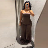 Floral Strapless Vest & Straight-Leg Trouser Set