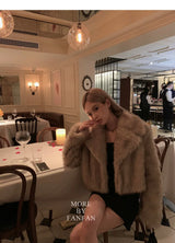 Women's Faux Fur Winter Jacket with Pockets