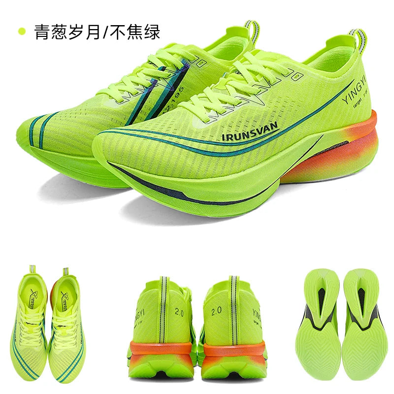 IRUNSVAN Shadow Wing 2.0 Carbon Plate Professional Marathon Running Shoes Men Lightweight Cushioning Training Outdoor Sneakers