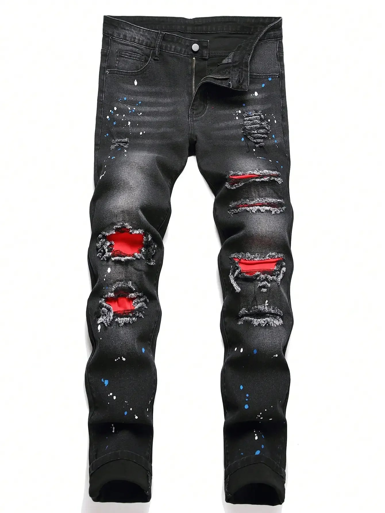 Men's Y2K Slim Fit Stretch Denim Jeans | Hip Hop Style