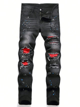 Men's Y2K Slim Fit Stretch Denim Jeans | Hip Hop Style