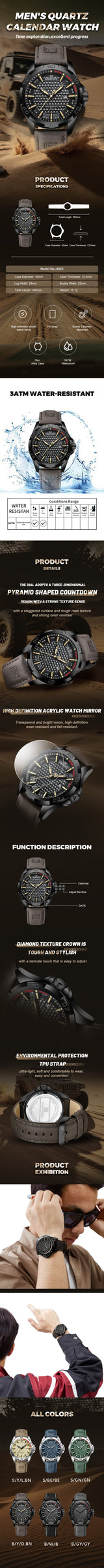 NAVIFORCE Men Casual Sport Military Quartz Calendar Wrist Watch for Man Business Leather Waterproof Male Clock Relogio Masculino