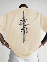 Men's Japanese Samurai Printed Pure Cotton T-Shirt