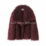 Lulicore Women’s Chic Brown Faux Fur Jacket – Premium Warm Autumn/Winter Overcoat