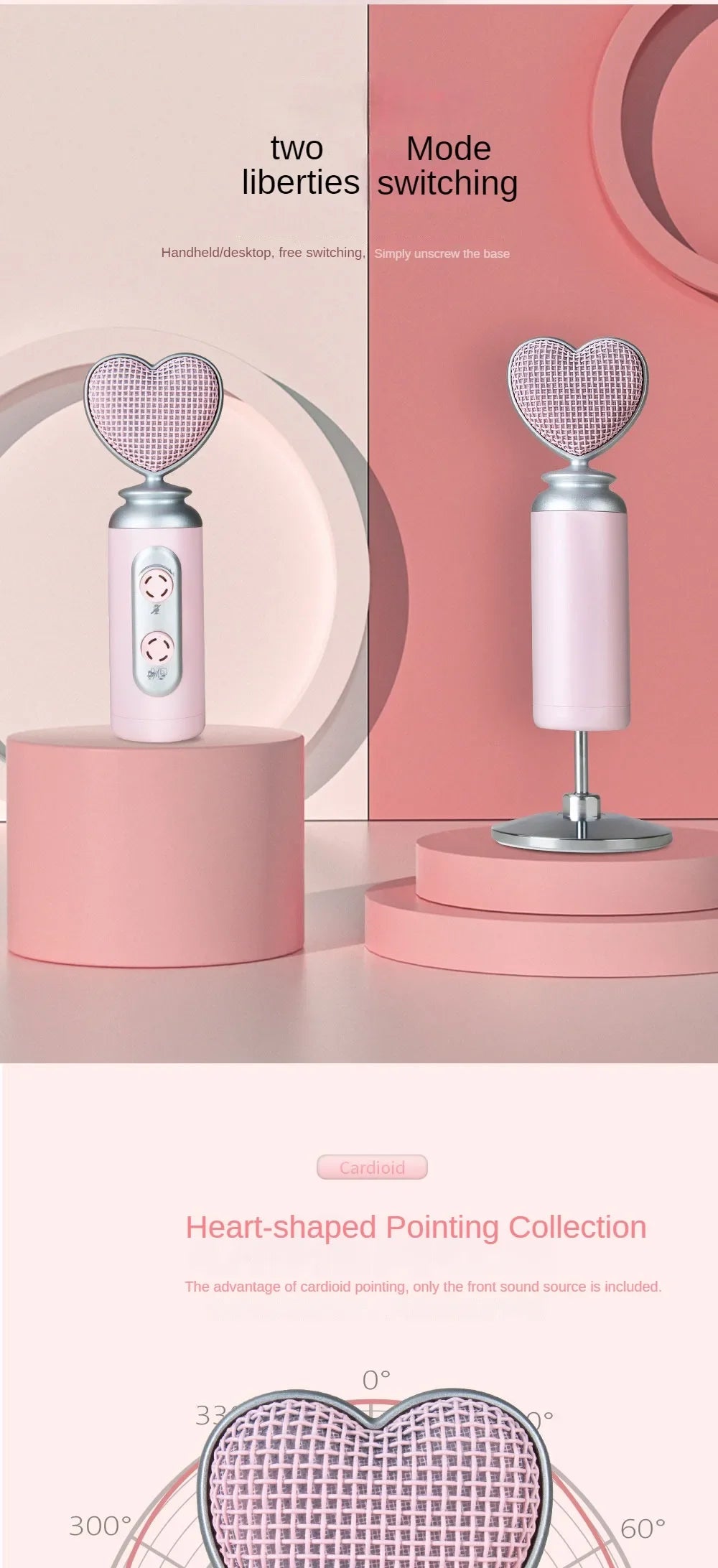 USB Condenser Microphone Pink Noise Reduction Professional for Mobile Phone