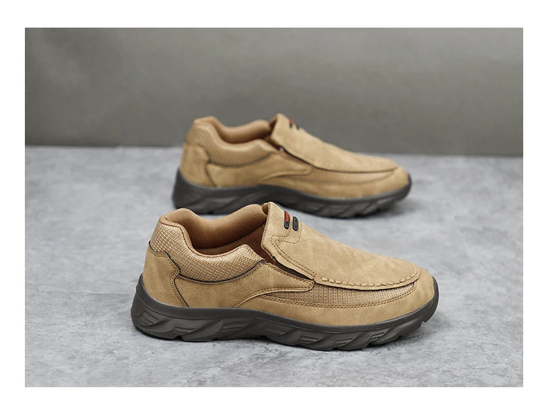 Men Leather Casual Shoes Breathable Loafers Men Sneakers New Male Comfortable Leather Flat Footwear Sneakers Men Shoes