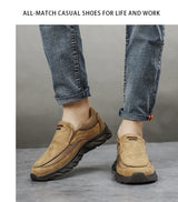 Men Leather Casual Shoes Breathable Loafers Men Sneakers New Male Comfortable Leather Flat Footwear Sneakers Men Shoes