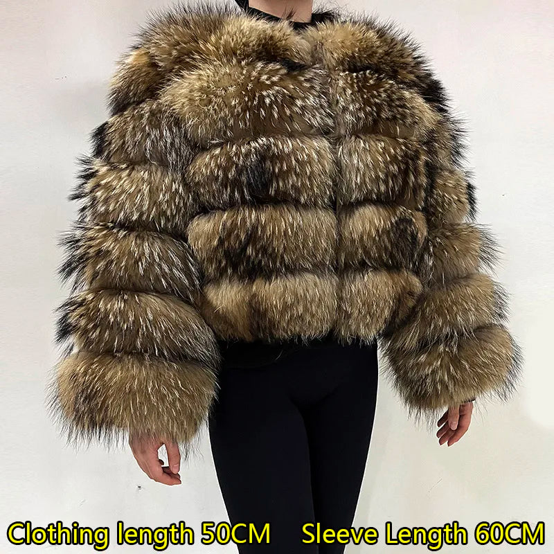 Luxury Women’s Real Raccoon & Fox Fur Jacket | Premium Winter Outerwear