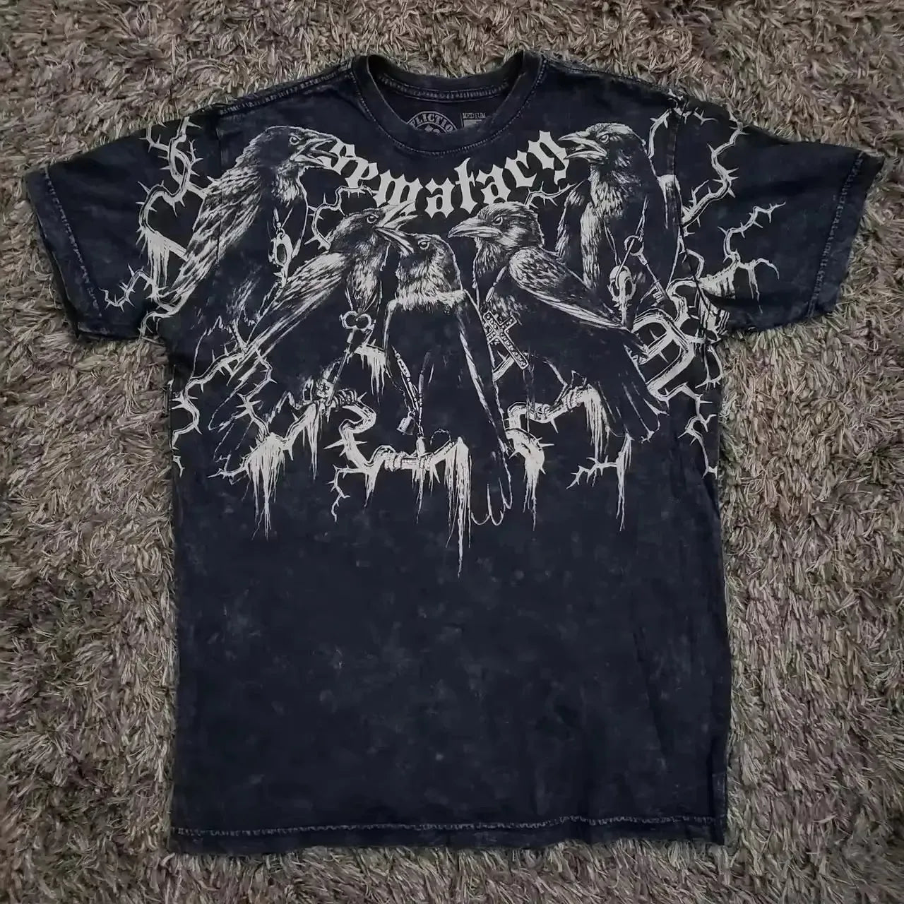 Men's Affliction Style Y2K Graphic Tee – Double-Sided Print