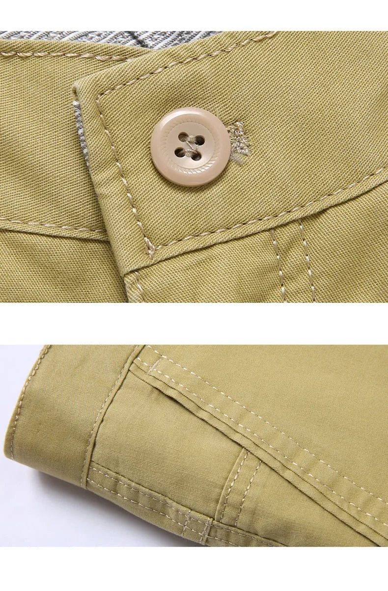 Men's Cotton Straight-Leg Casual Trousers