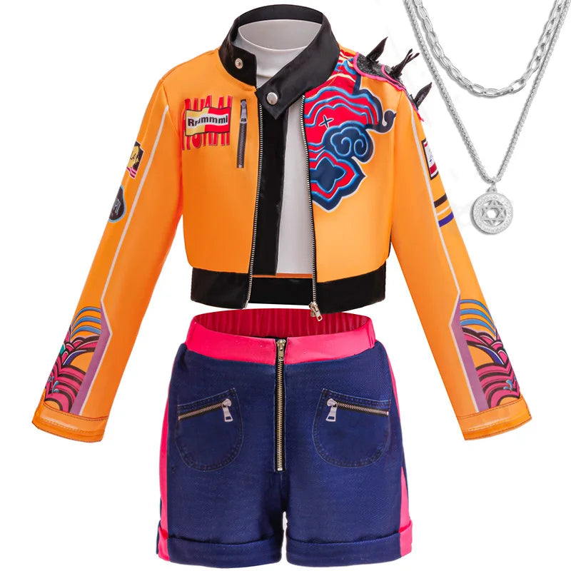 Girl's 4-Piece Pop Star Devil Hunter Costume Set