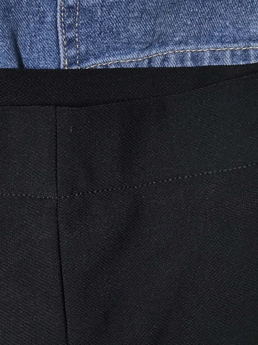 Punk-Inspired Patchwork Denim Bell Bottoms