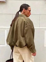 Women's Vintage Bomber Jacket – Effortless Chic
