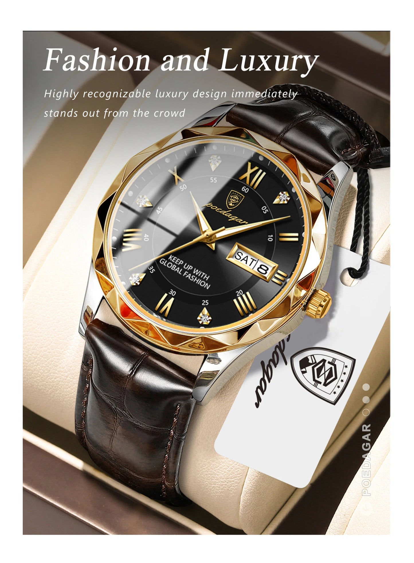 POEDAGAR 615 Men's Luxury Quartz Watch