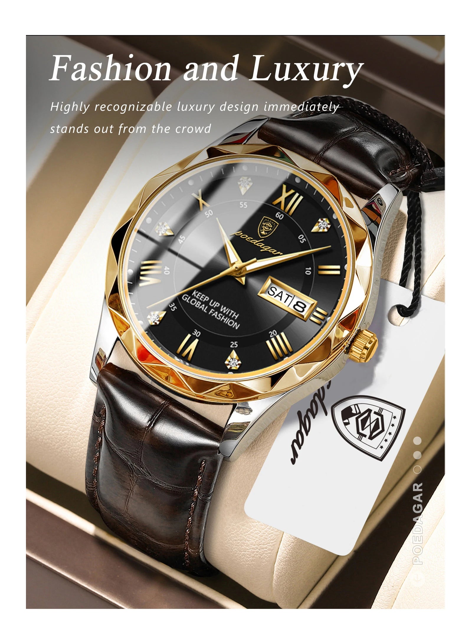 POEDAGAR 615 Men's Luxury Quartz Watch