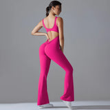 Sexy Back V Jumpsuit Gym Set Women Training Yoga Suit Sportswear Women Sports Jumpsuit Fitness Rompers Stretch Workout Bodysuits