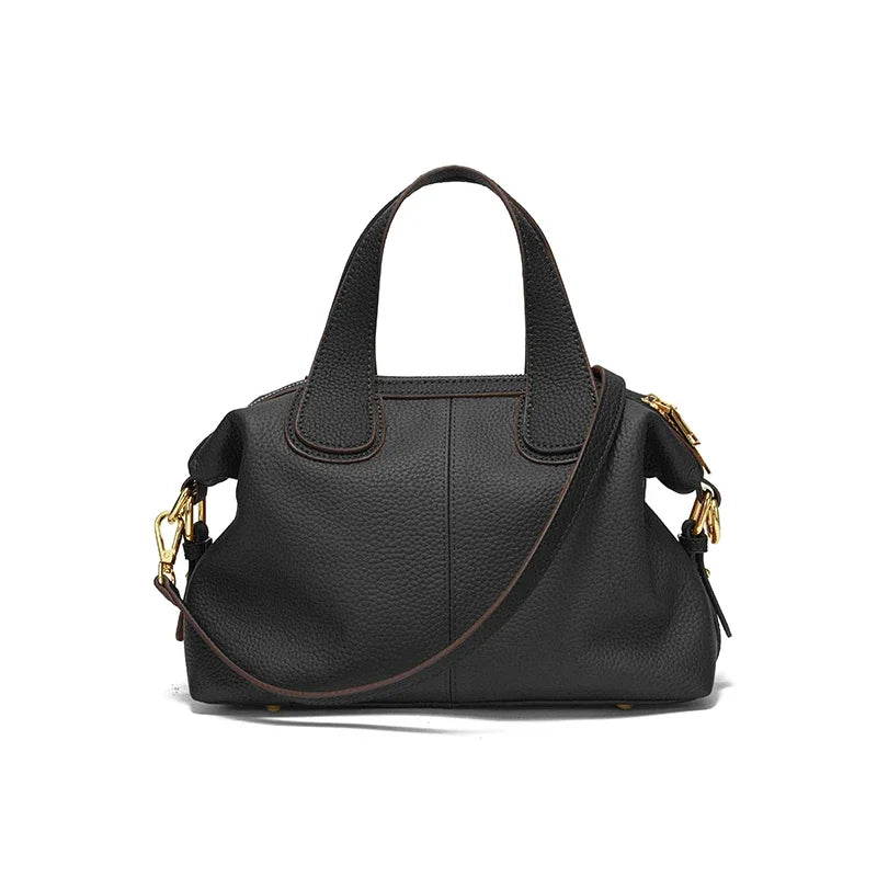 Women's Natural Cow Leather Bag Female Retro Cowhide Crossbody Bags Ladies Large Capacity Shoulder Bag for Middle aged Women