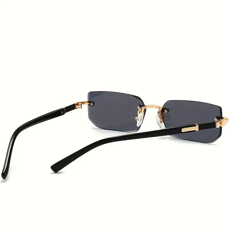 Rimless Rectangle Sunglasses for Women & Men