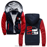 Winter Hoodie Cotton Male Casual Letters EVO 8 9 VIII IX Lancer Evolution Graphic Fashion zip up Jacket Hoody Unisex Tops coats