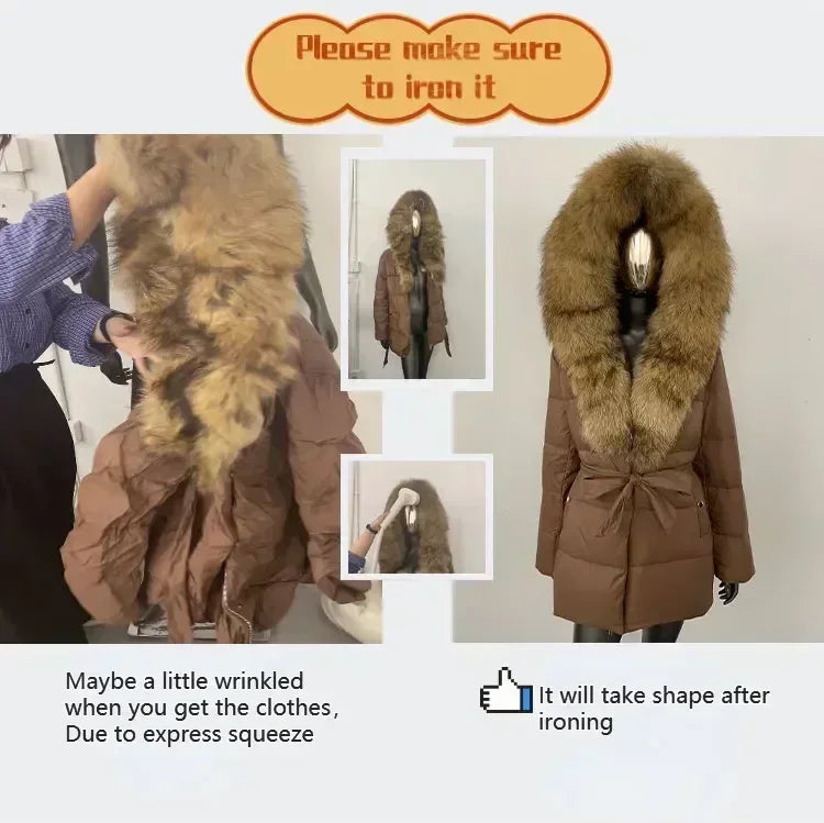 Premium Natural Fur Trim Down Jacket