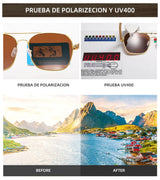 GM Fashion Retro Metallic Square Sunglasses for Women and Men Luxury Designer Brands Popular Driving Bamboo and Wood Sunglasses