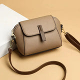 Women Solid Color PU Flap Crossbody Shoulder Bag Casual Daily Wear Versatile Fashion Handbag For Outdoor