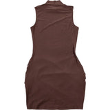 Nibber Cross Ruffles Mini Bodycon Dress