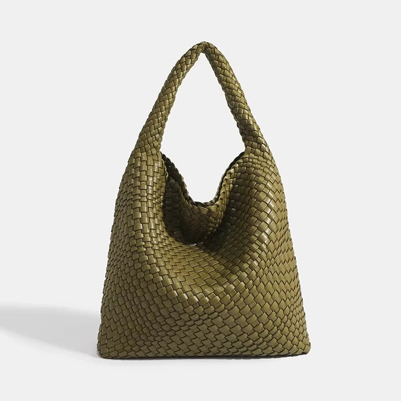 Shoulder bag Woven Bag for Women Europe and the United States popular PU leather soft fabric women underarm bag