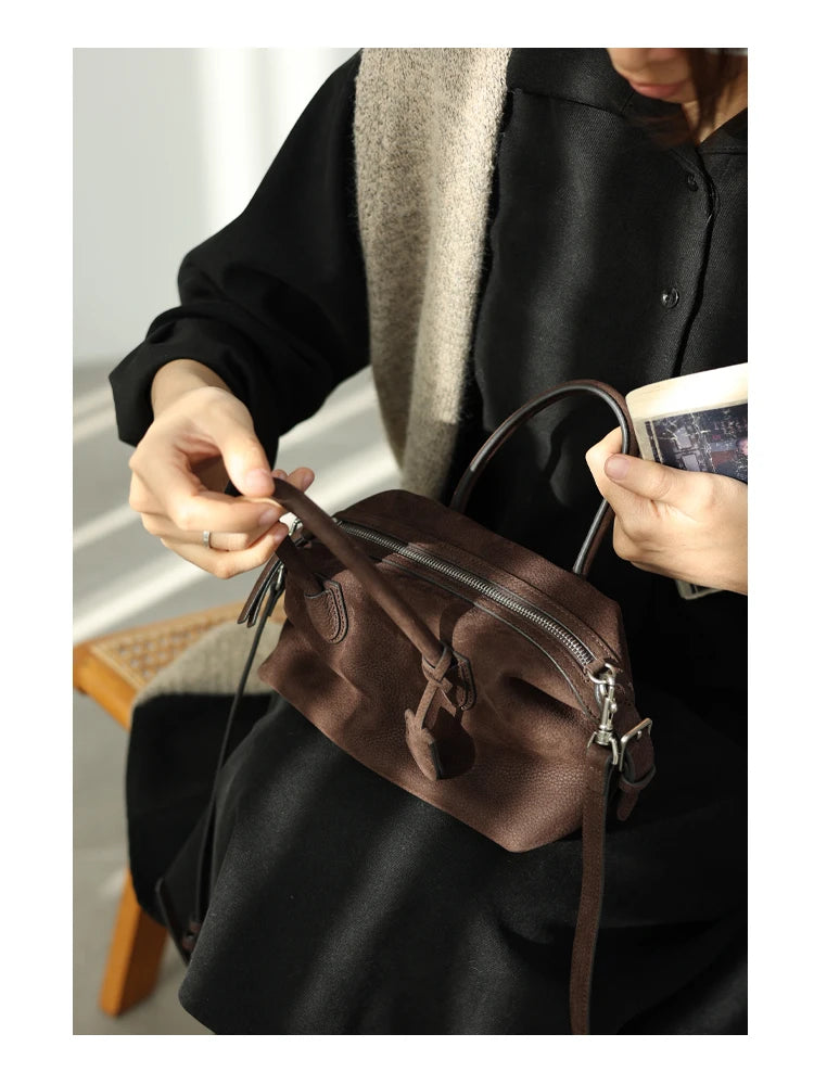 Women Genuine Leather Luxury Crossbody Bags With Adjustable And Detachable Shoudler Strap Elegant Soft Handbag