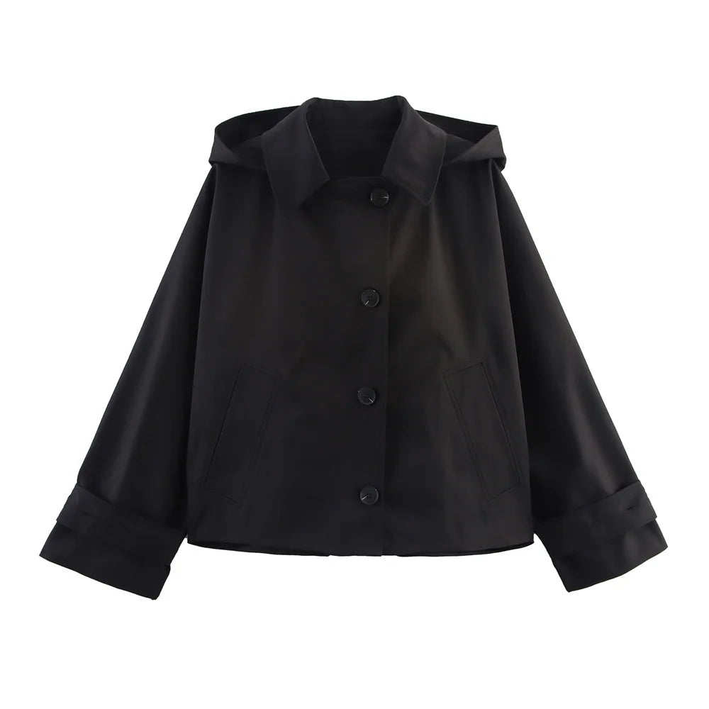 European Style Hooded Trench Jacket